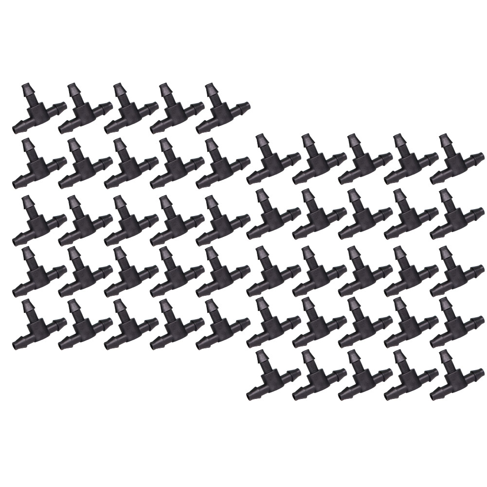 Smart Garden Watering - 50 Peças Conector T Barbedo Preto