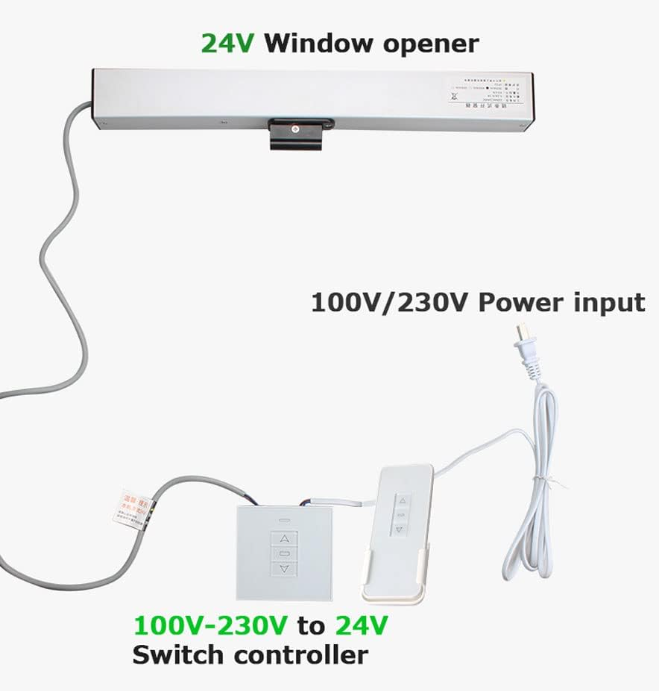 Automated Greenhouse Vent - Motor de Corrente com Controle Remoto